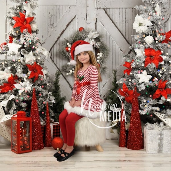 Winter Christmas Tree Baby, Toddler, Child, Photography Digital Studio Backdrop Prop for Photographers, Children's Portrait, JPG Download