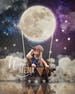 Baby, Toddler, Child, Hot Air Moon Balloon Basket Photography Digital Backdrop Background Prop for Photographers - PNG Coverup Layer 