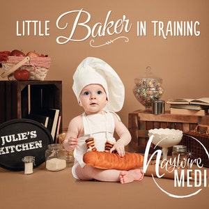 Studio Baby Child Toddler Chef Bakery Kitchen Cooking Scene Photo Background - Instant Download with- Photography Backdrop