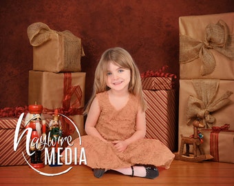 Baby, Toddler, Child, Christmas Present Studio Setup Photography Digital Backdrop Prop for Photographers - Children's Holiday Portrait