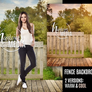 Beautiful Outdoor Nature Wooden Fence at Park Backdrop Scene - Digital Photography Background Prop for Children or Adults - Instant Download