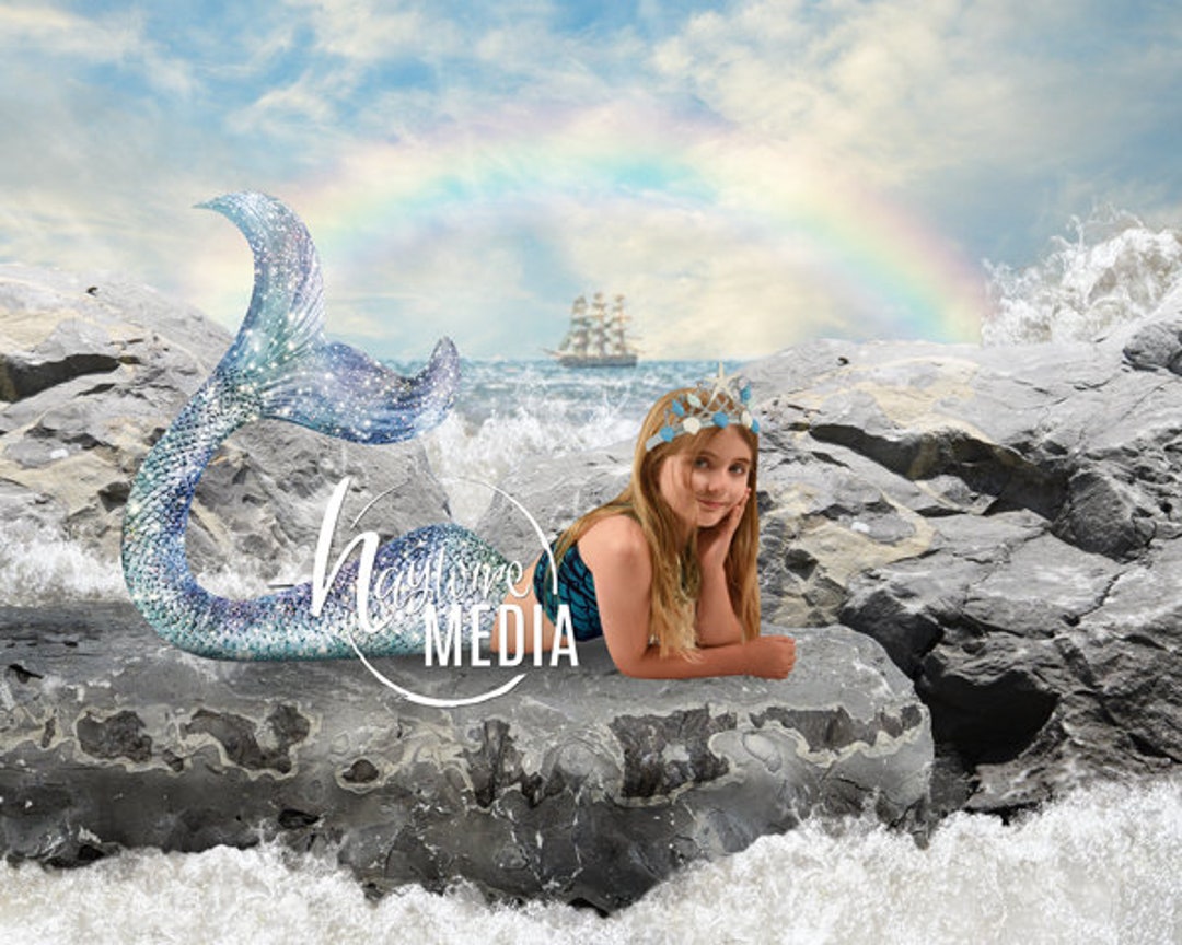 Children's Mermaid Ocean Digital Backdrop Background, Kid's Pirate ...