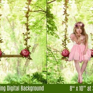File #343 Flowered Swing Digital Photography Prop PNG Instant Download