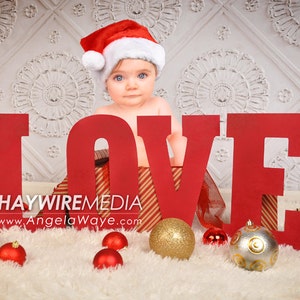 Newborn, Baby, Toddler, Child, Christmas LOVE Photography Digital Backdrop Prop for Photographers