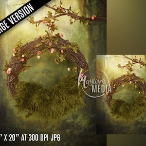 Newborn Baby Toddler Child Rope Swing with Bed - Girl&#39;s Portrait Digital Backdrop - Photography Background - Swing Photo Prop - JPG
