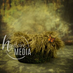 Newborn Baby Toddler Child Grass Moss Bed Basket - Portrait Digital Backdrop - Photography Background - Basket Photo Prop - JPG