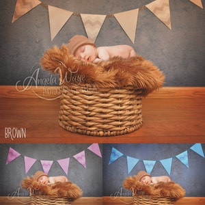 Newborn, Baby, Toddler, Child, Basket Photography Digital Backdrop Prop for Photographers with Background with PNG Fur Coverup Layer
