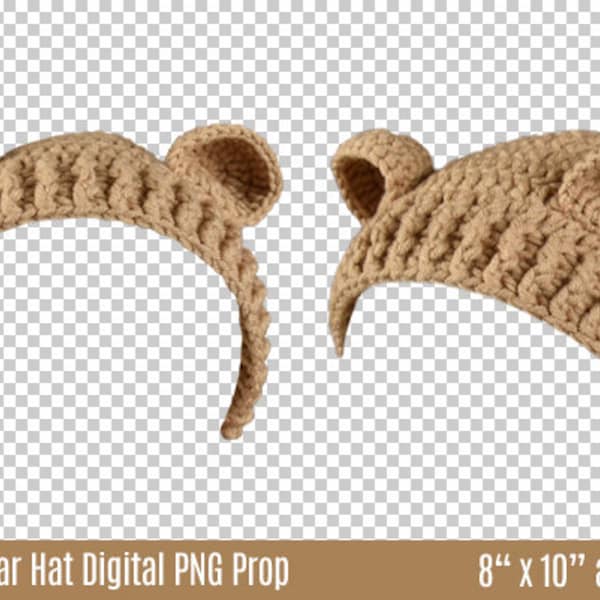 Newborn, Baby, Toddler Child, Teddy Bear Hat - Transparent PNG Digital Layer - Add to Your Photo Portrait - Photography Prop - Newborn Prop