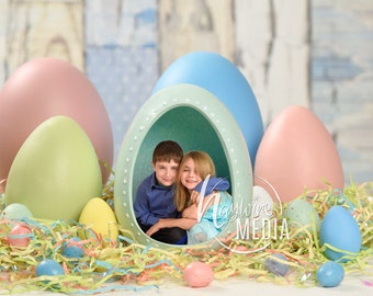 Easter Egg Photography Digital Backdrop Background, Baby, Toddler, Child, Family Cute Egg Photo Prop, Insert Model Inside, Instant Download