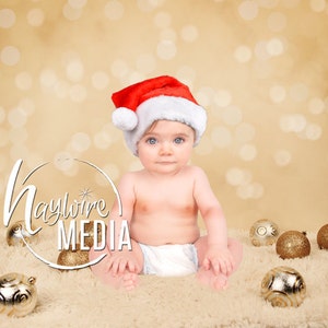 Newborn, Baby, Toddler, Child, Gold Christmas Sparkle Lights Photography Digital Backdrop Prop for Photographers