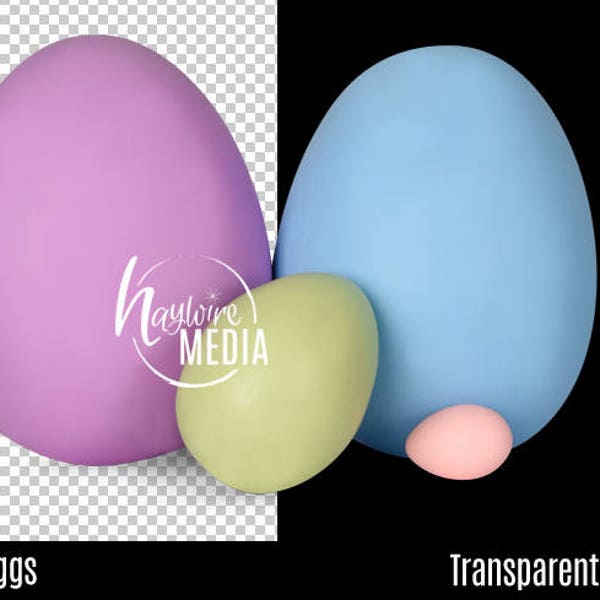Large Easter Bunny Eggs - Digital Transparent PNG Overlay Prop for Photography for Baby Photo Session - Cutout Photoshop Layer