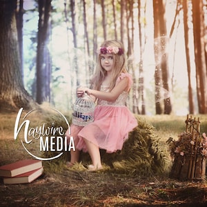 Magical Child Fairytale Enchanted Nature Forest in Woods Digital Photo Backdroment Background for Photographers with Trees - Téléchargement instantané