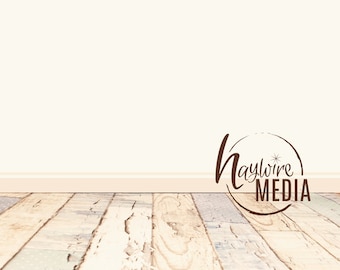 Baby, Toddler, Child Photography Digital Backdrop for Photographers - Wood Floor Digital Backdrop with White Wall Instant Download