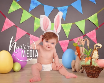 Baby, Toddler, Child, Easter Photography Digital Backdrop Background Prop with Eggs for Photographers - Instant Download