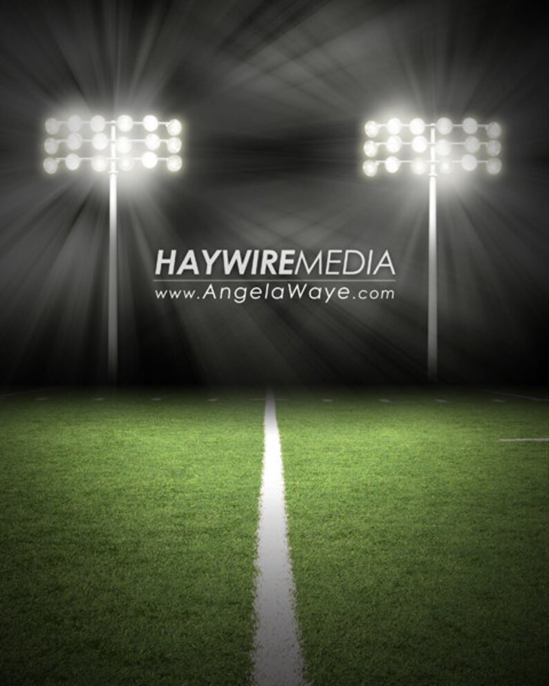 Football Soccer Digital Backdrop with Stadium Lights for a | Etsy