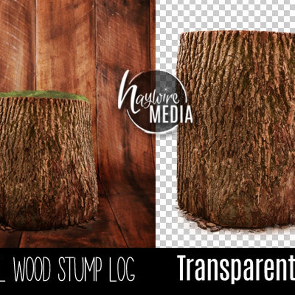 Transparent PNG Tree Stump Digital Prop for Photographers - For Baby or Newborn Digital Prop - Instant Download