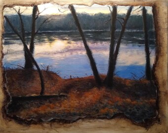 Susquehanna Sunrise Art Print: Tranquil River Landscape (8x10)