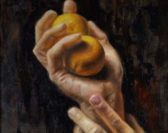 Clementines Art Print: Original Oil Painting Still Life (8x10)