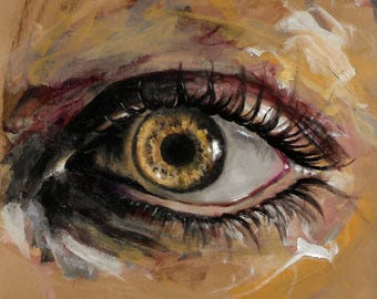 Eye Art Print: Dynamic Acrylic Painting, Home Decor (8x10)