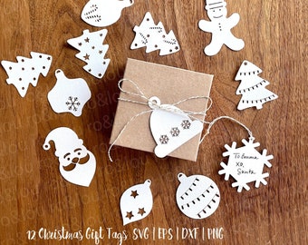 Christmas Gift Tags SVG Digital Download - Gift Tag SVG, Christmas Tags, Stocking Tags, Christmas Gift Label