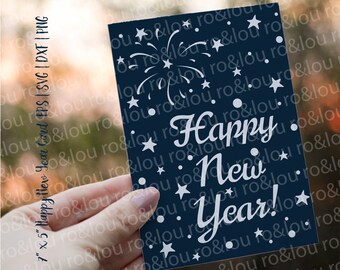 Happy New Year Card SVG Digital Download - New Years Card SVG, Happy New Year