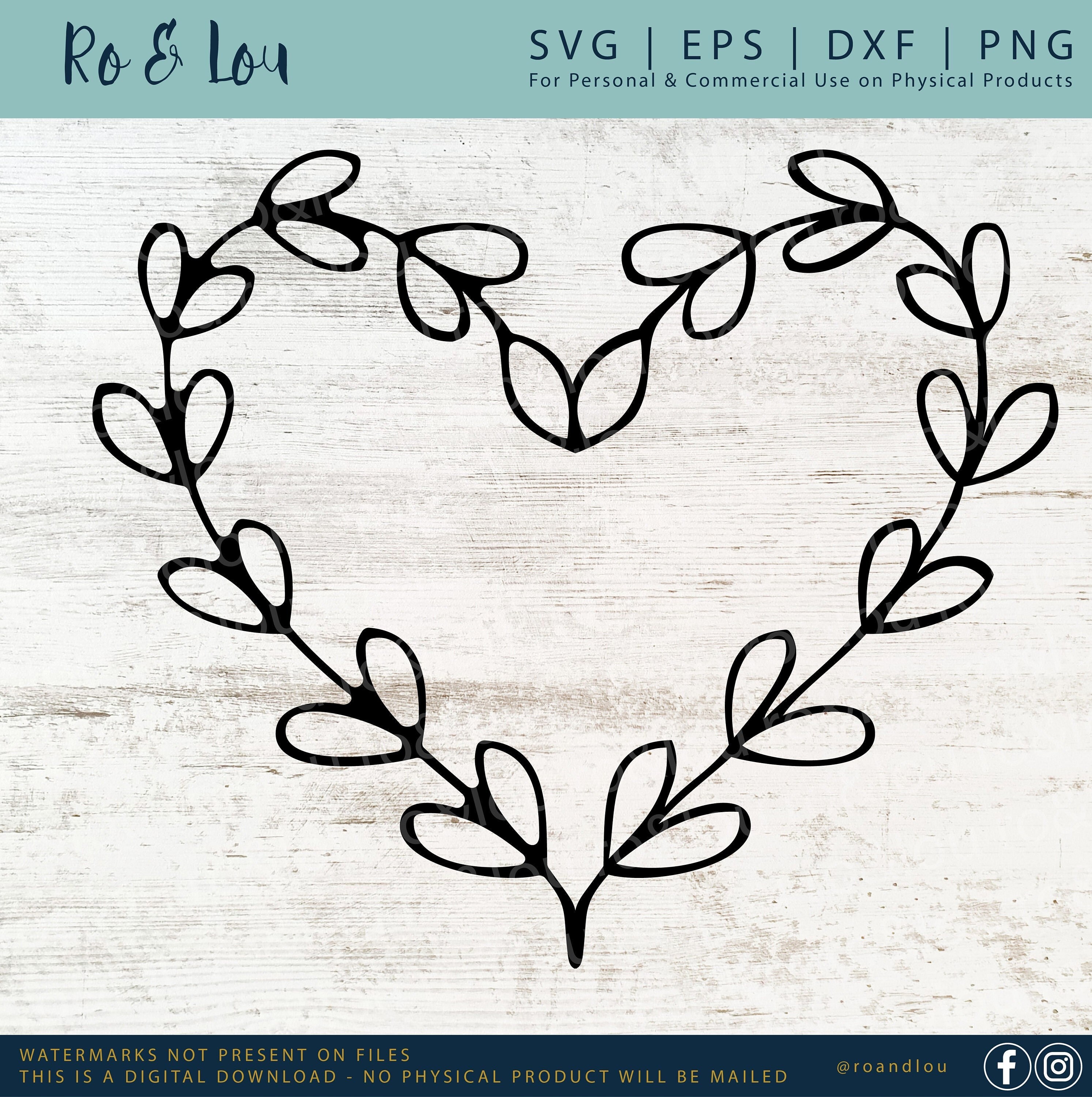Heart Wreath SVG Digital Download - Valentines Day Heart Wreath to Use ...