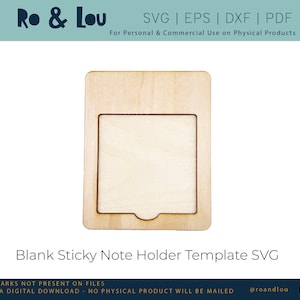 Leere Sticky Note Inhaber SVG-Vorlage für Sie zu personalisieren Office Klassenzimmer Versorgung Digital Download