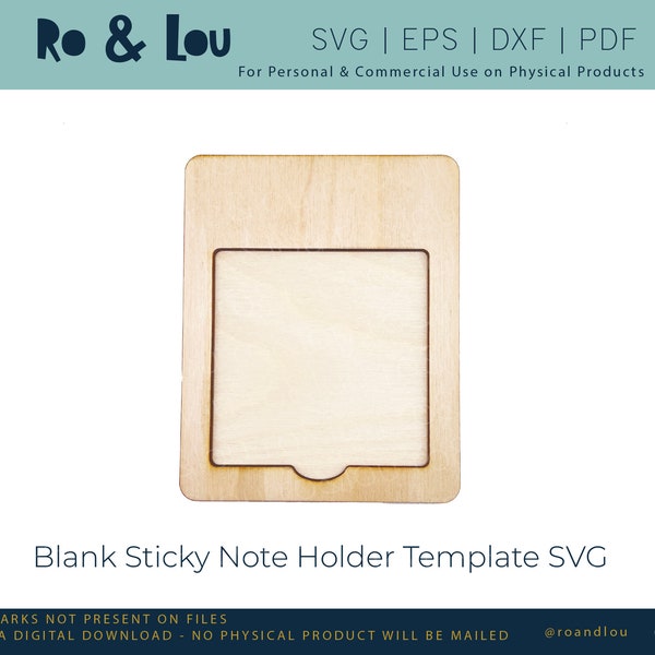 Blank Sticky Note Holder SVG Template For You To Personalize Office Classroom Supply Digital Download