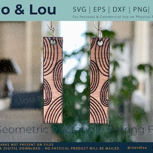 Mod Geometric Earrings SVG to Cut on Your Glowforge or Other Laser Cutter Includes pdf, png, eps and dxf Files