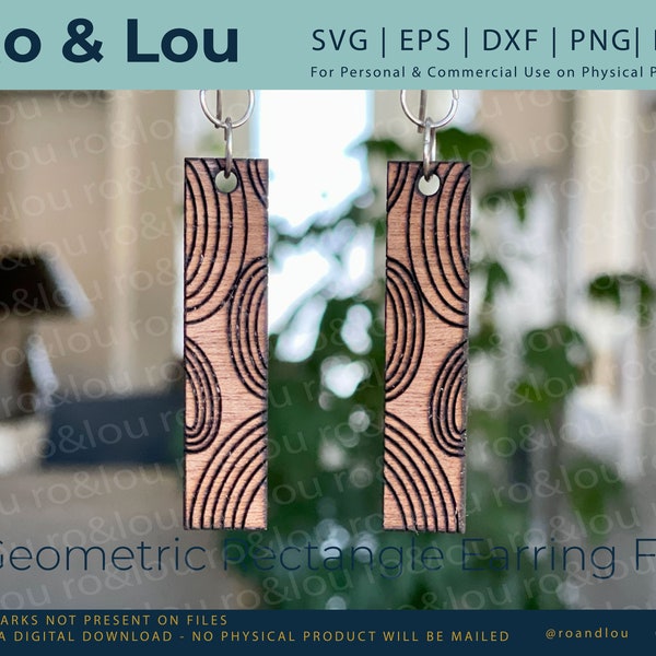 Mod Geometric Earrings SVG to Cut on Your Glowforge or Other Laser Cutter Includes pdf, png, eps and dxf Files
