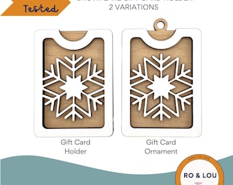 Snowflake Gift Card Holder SVG: Christmas Tag Ornament (Digital Download)