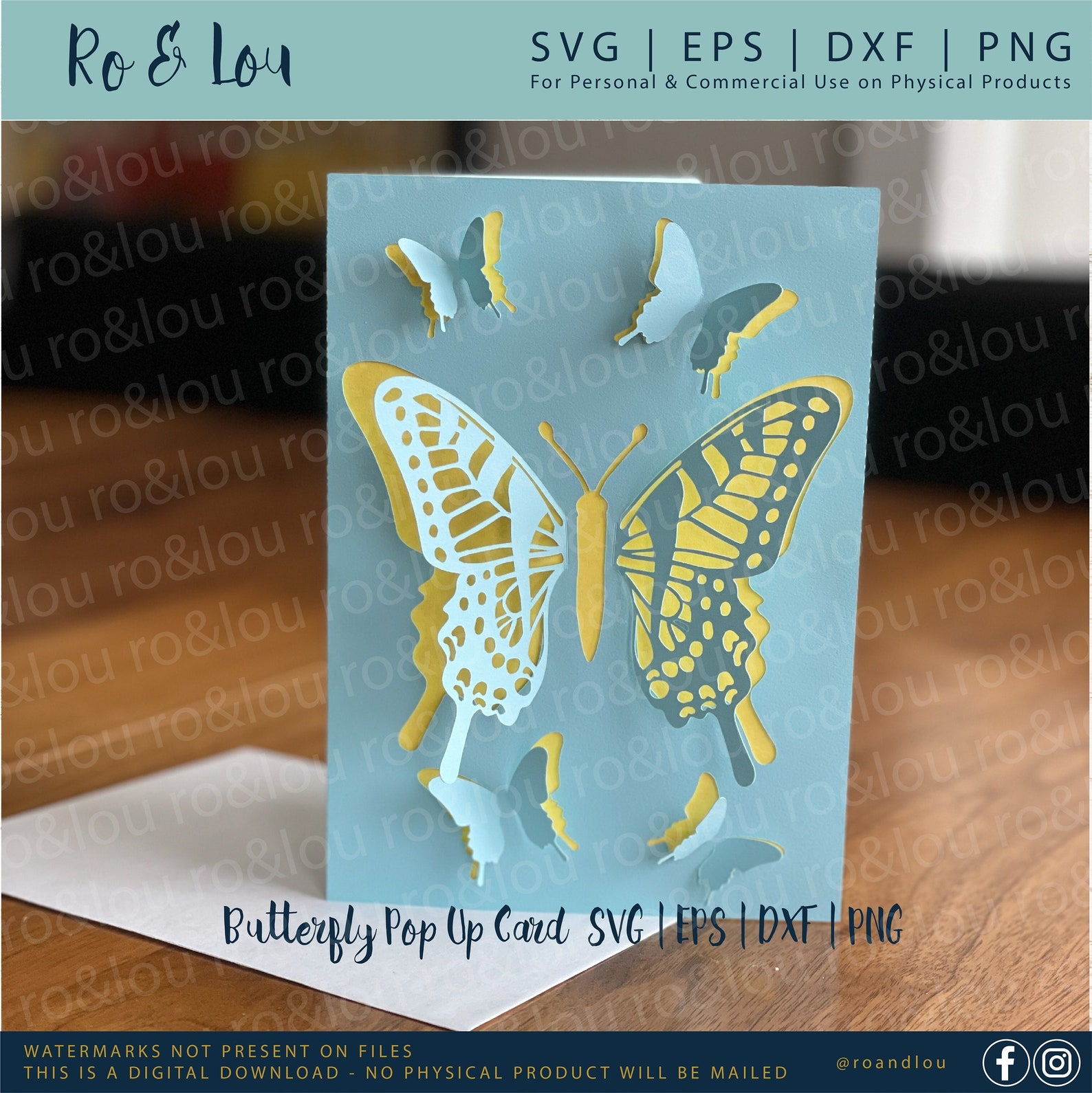 Butterfly Pop up Card SVG Digital Download - Butterfly SVG - Butterfly ...