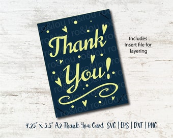 Thank You Card SVG Digital Download, Cricut Tested