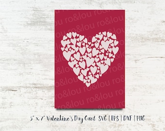 Valentine's Day Card SVG Digital Download - Heart Greeting Card SVG - Valentine Card SVG
