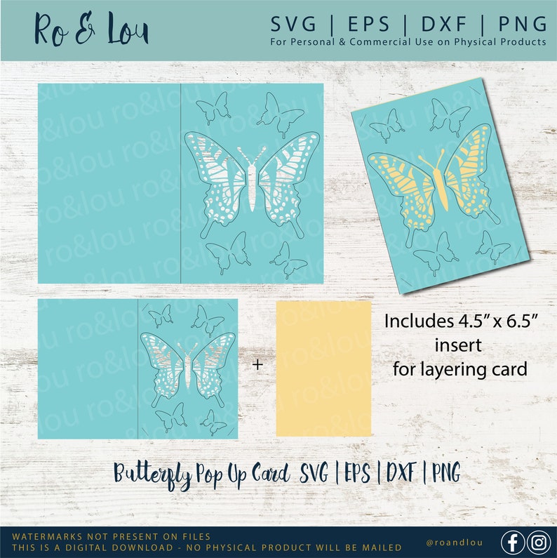 Butterfly Pop up Card SVG Digital Download - Butterfly SVG - Butterfly ...