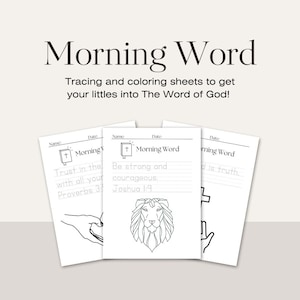 Scripture Tracing and Coloring, Morning Work, Bible Verse Work, Memory Work, Sunday School