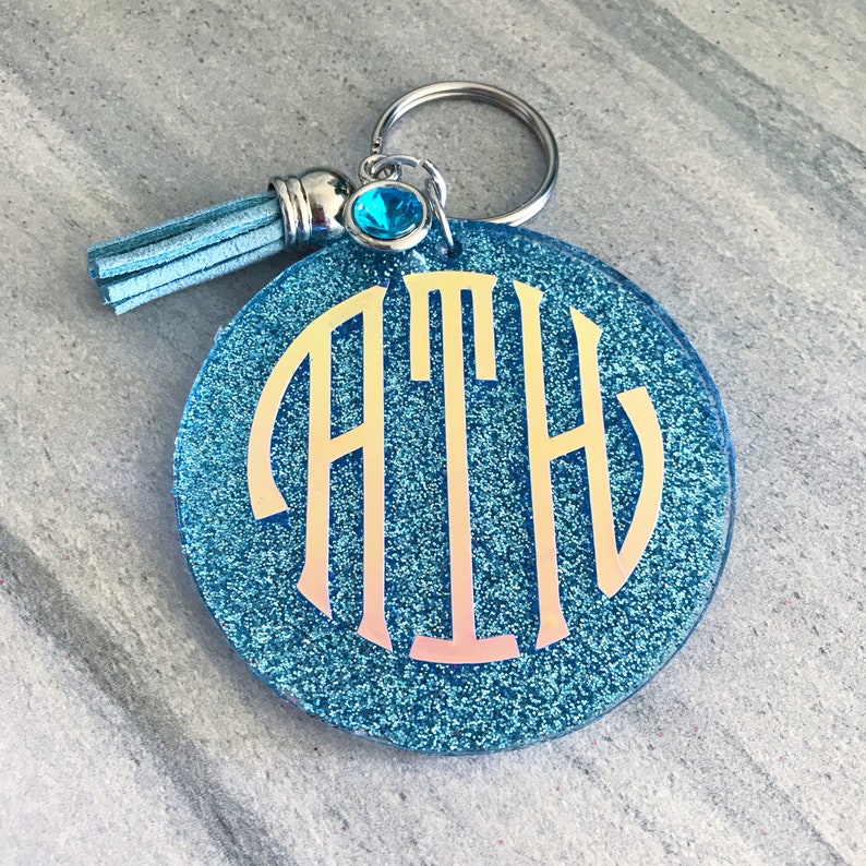 Custom designed Acrylic keychain glitter vinyl painted Etsy