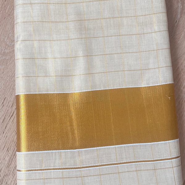 Kerala tissue saree with  checks