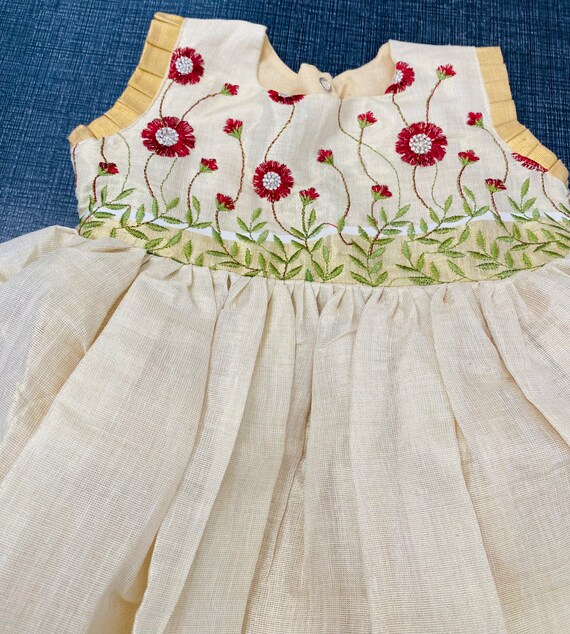 Embroidered Tissue Kasav Frock Etsy Australia