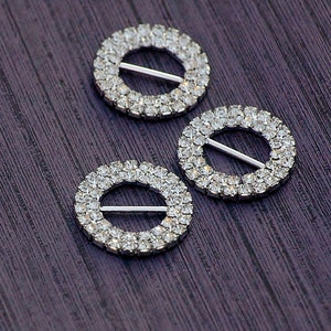 10pcs Double Row Rhinestone Buckle, Wedding Invitation, DIY