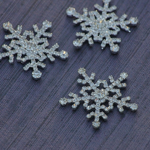 10pcs Rhinestone Snowflake, Wedding, DIY