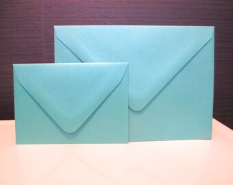 10 enveloppes bleu scintillant, 4 barres, lagon, turquoise
