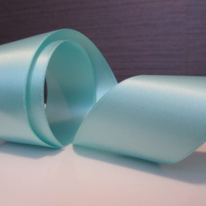 Ruban de satin bleu double face, 3 yards, Aqua