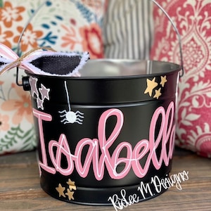 trick or treat bucket, halloween bucket, customized bucket