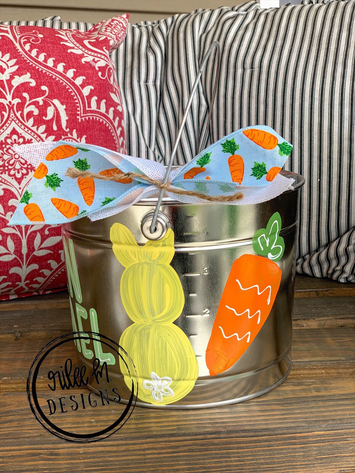 Customized Easter Bucket Hand Painted Easter Bucket Painted Etsy