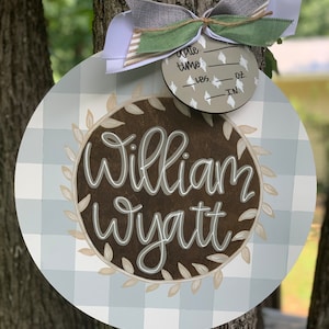Hospital Door Hanger Boy, Birth Stats Sign, Baby Birth Announcement, Baby Shower Gift, Personalized Baby Name Sign