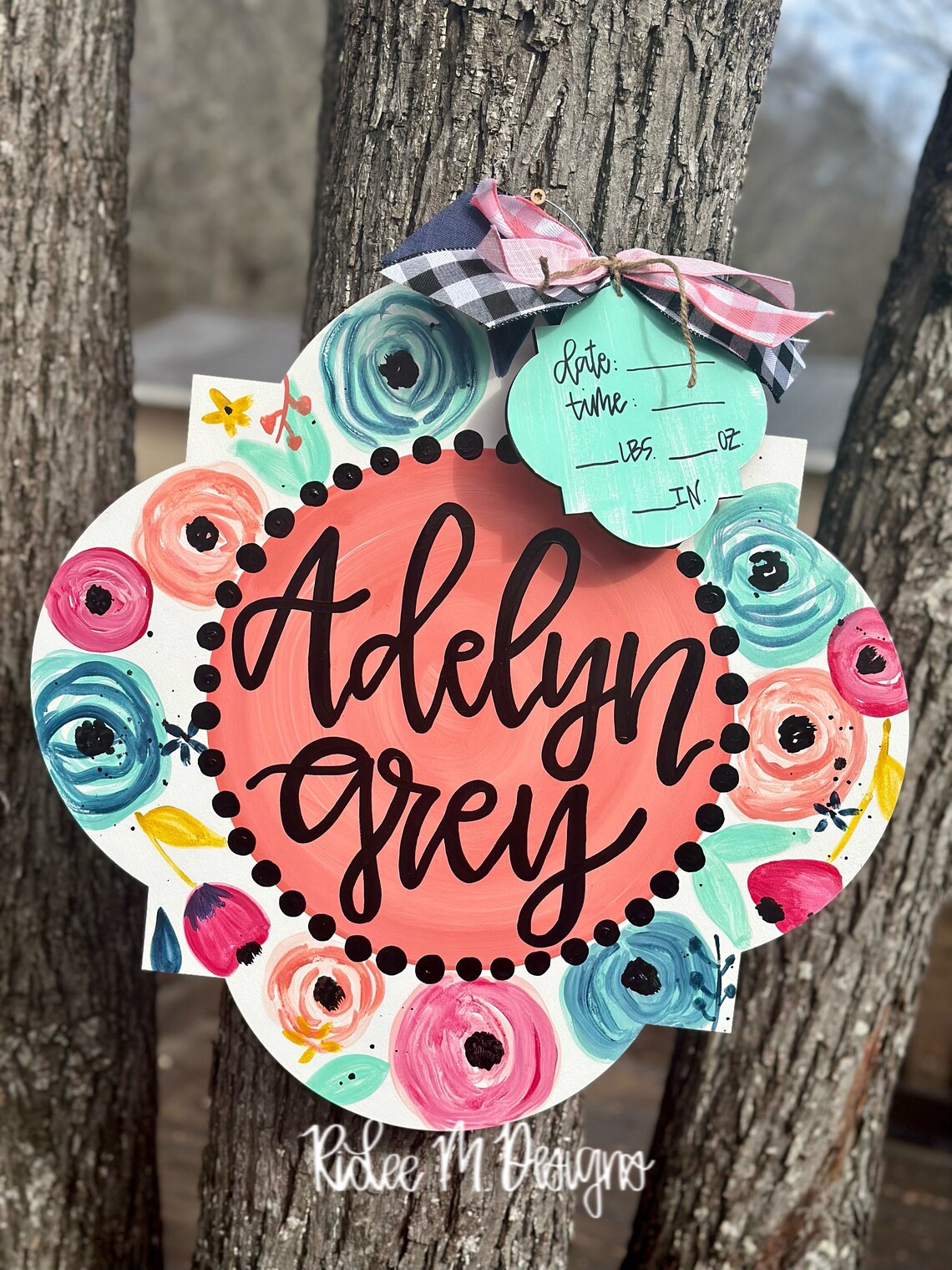 Hospital Door Hanger Girl Nursery Name Sign Baby Girl Birth Etsy