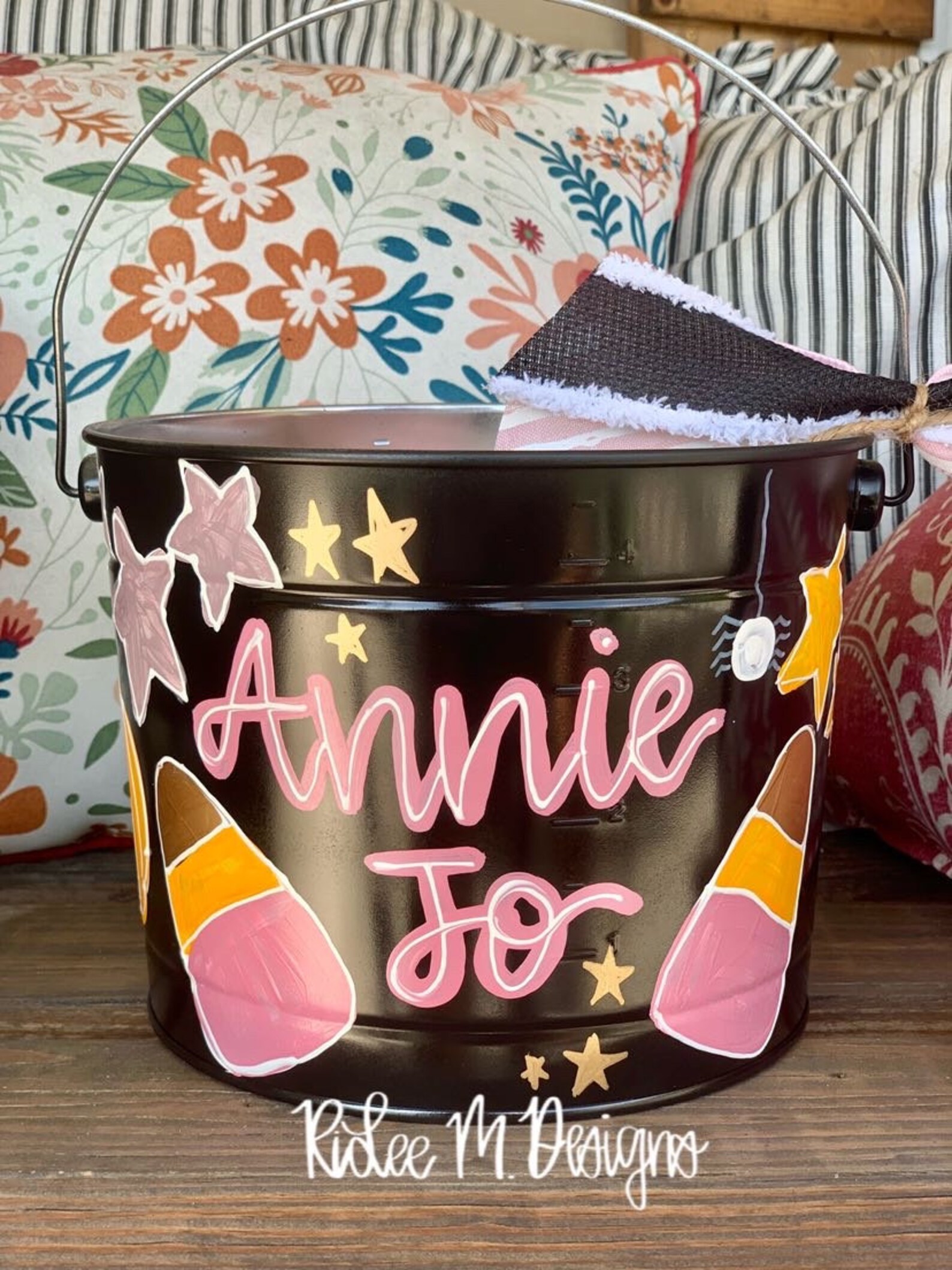 Trick or Treat Bucket Halloween Bucket Customized Bucket Etsy