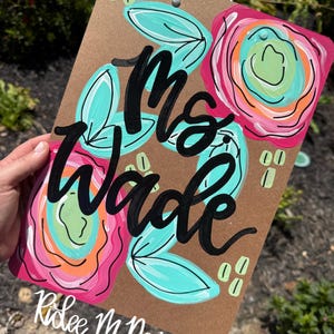 hand painted clipboard/teacher appreciation gift