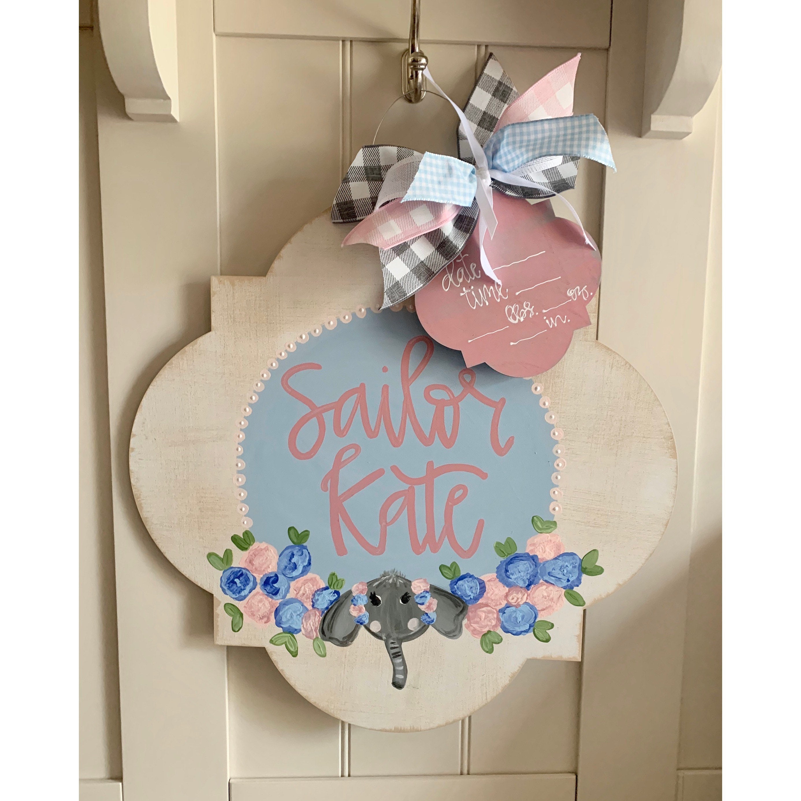 Hospital door hanger for girls hospital door hanger baby Etsy